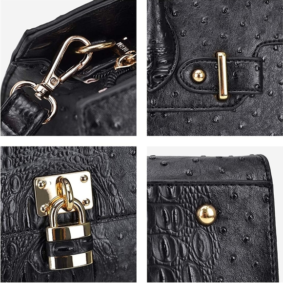 Padlock Togo Vegan Leather Satchel Set - Picture 3 of 16
